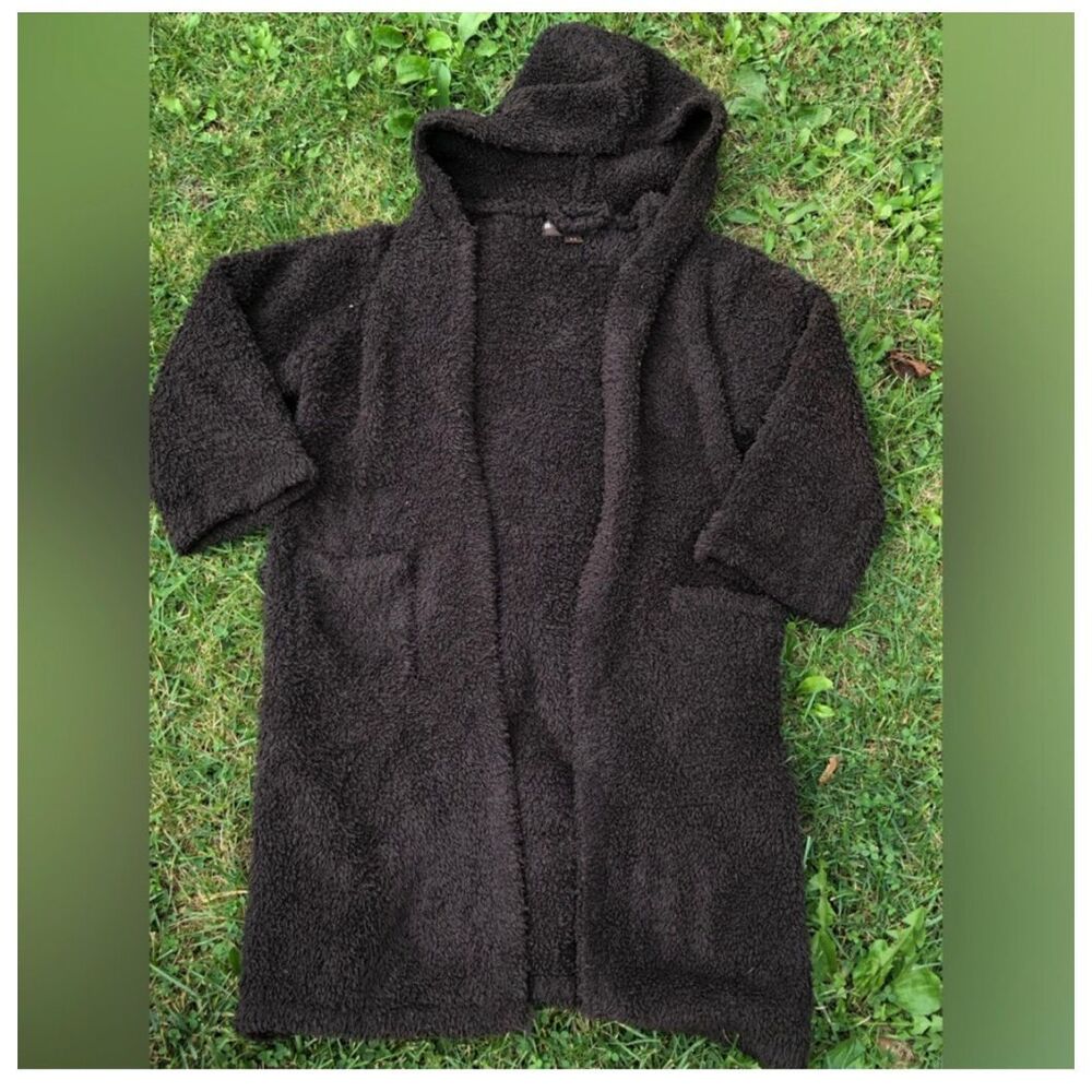 Barefoot dreams cozy chic brown hooded cardigan Sz 6-8 kids